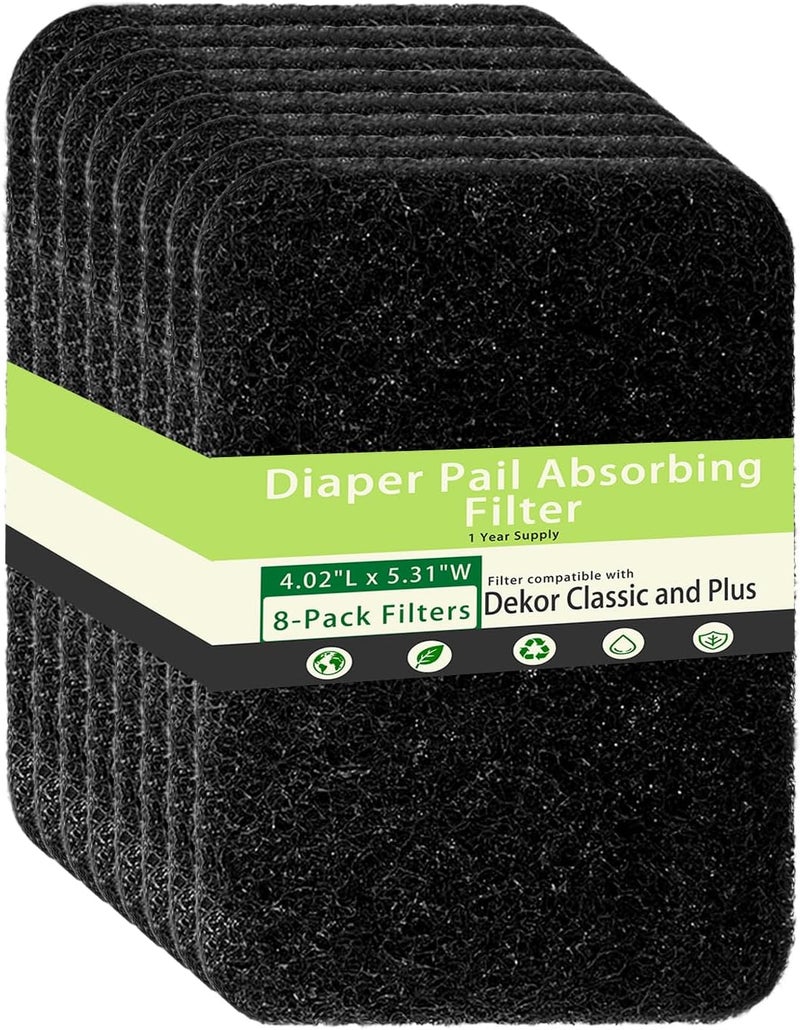 LOSUIN 8 Pack Carbon Diaper Pail Deodorizer Filter,Coconut Odor Absorber Activated Carbon Filter Compatible with Dekor Classi/Plus Diaper Pail,Keeping House Air Fresh - Image 1